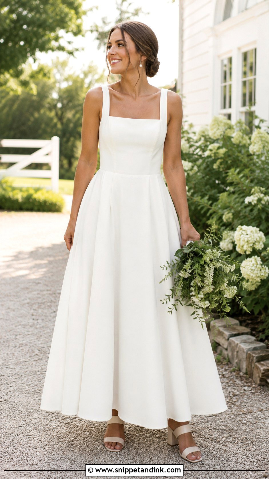 Square Neck Farmhouse Wedding Dress - Snippet and Ink - 25 Farmhouse Wedding Dress Ideas