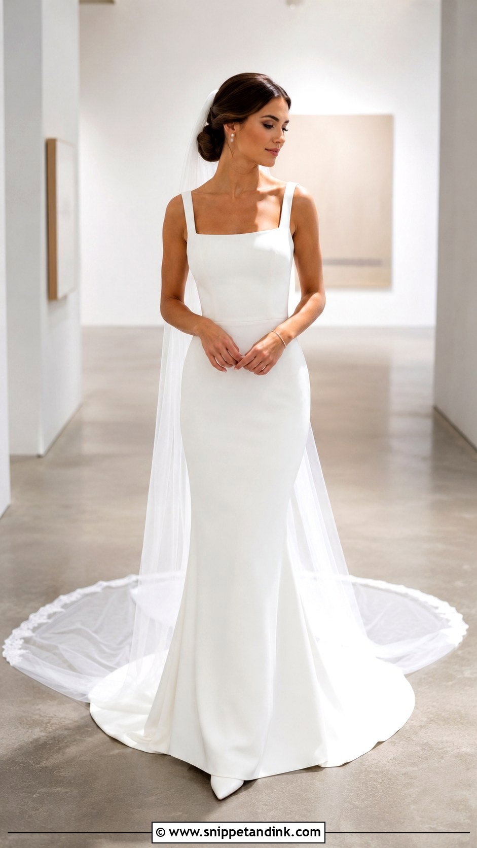 Square Neck Fit and Flare Wedding Dress - Snippet and Ink - 20 Fit and Flare Wedding Dresses
