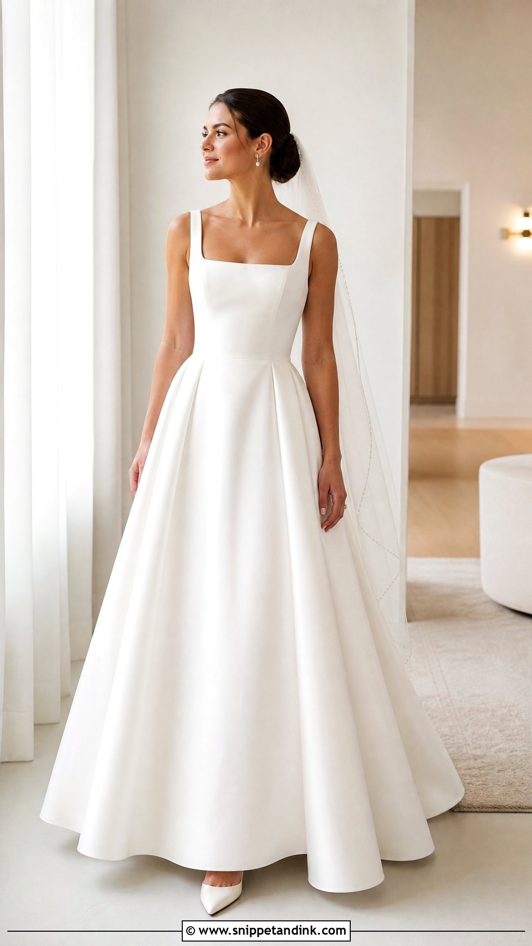 Square Neck Full Skirt Wedding Dress - Snippet and Ink - 20 Full Skirt Wedding Dress Ideas