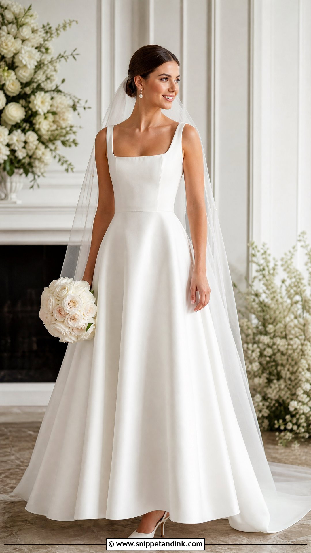 Square Neck Gown Wedding Dress - Snippet and Ink - 25 Gown Wedding Dress Ideas