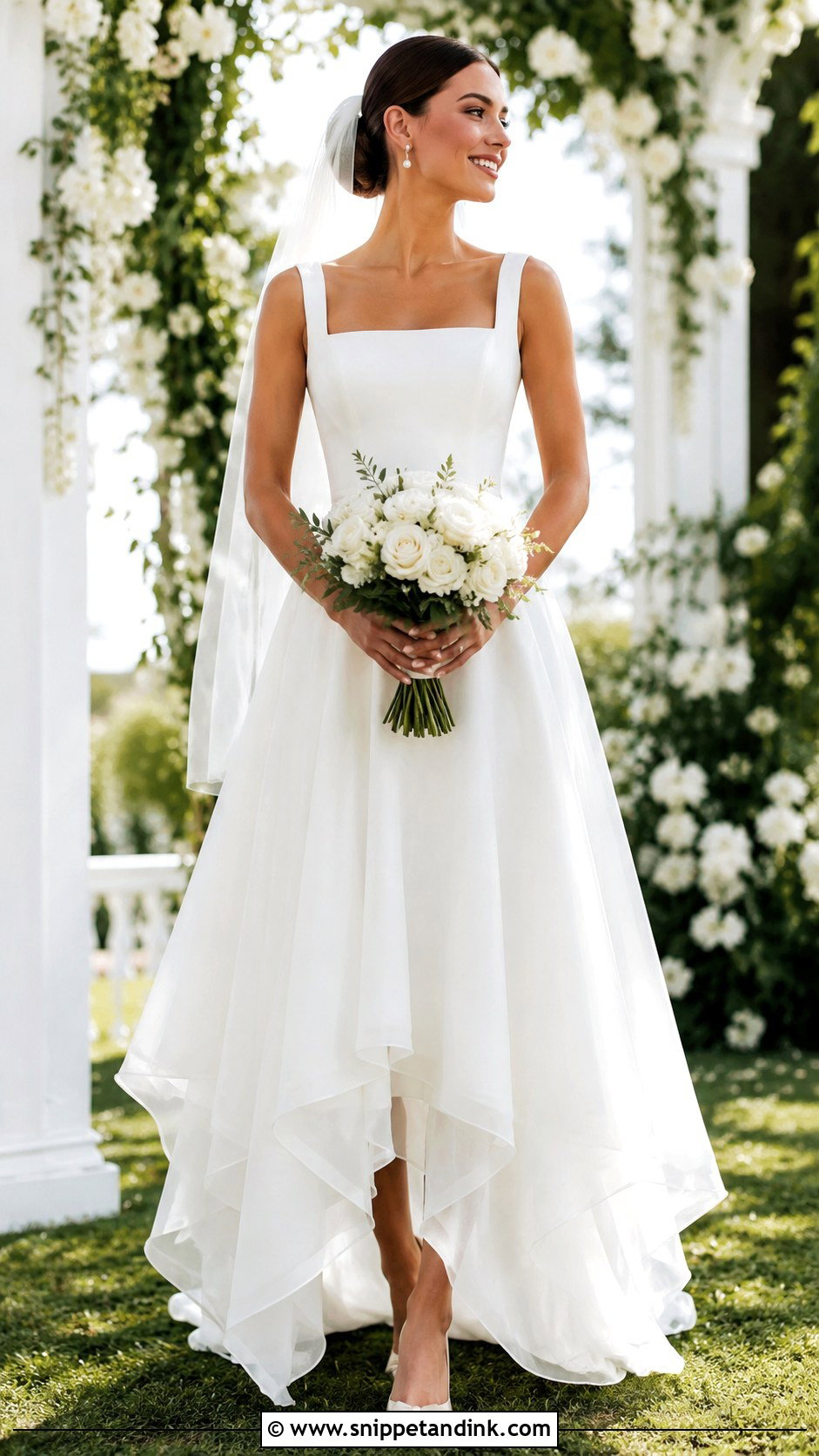 Square Neck Handkerchief Wedding Dress - Snippet and Ink - 20 Handkerchief Wedding Dress Ideas