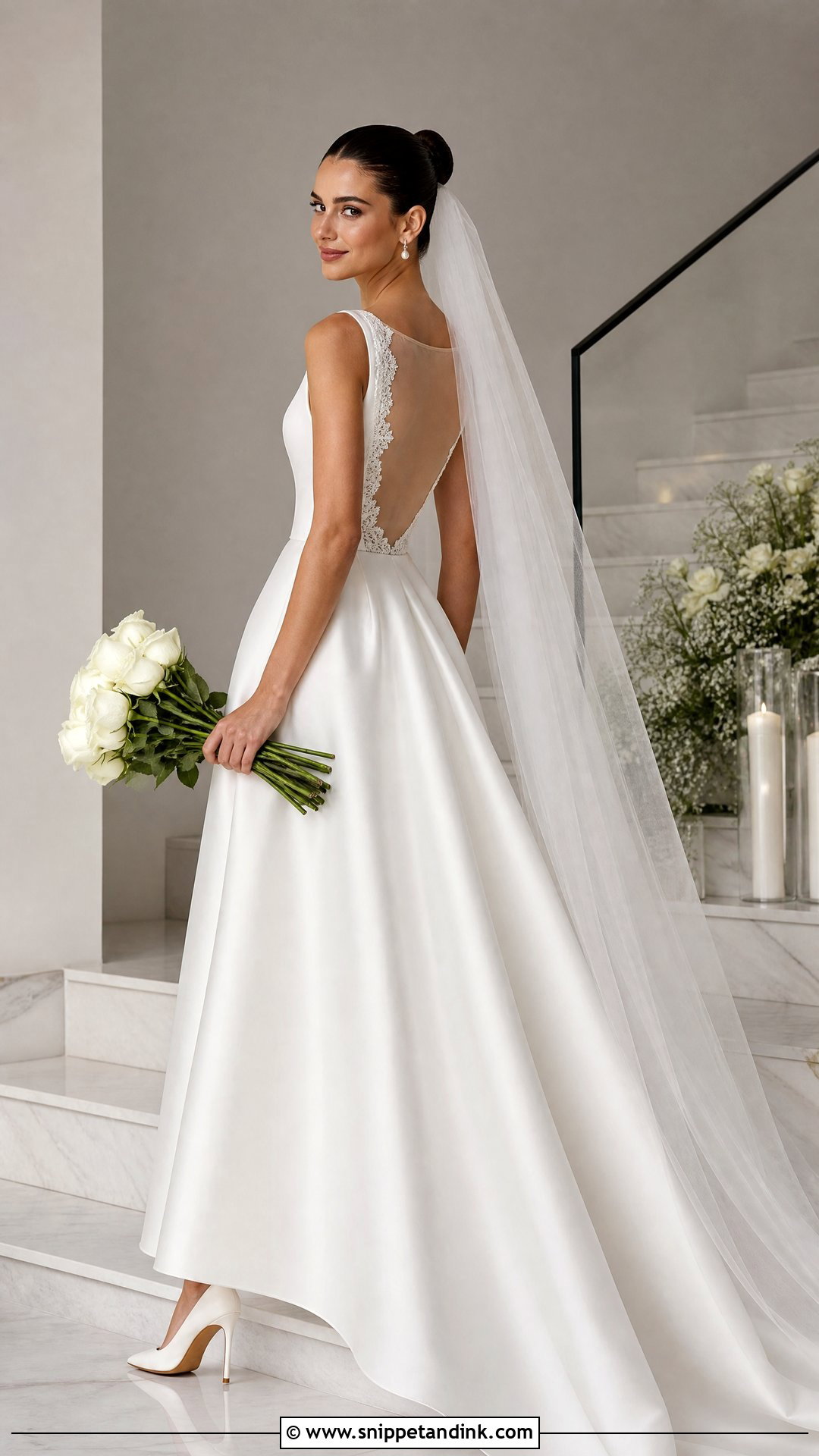 Square Neck Illusion Back Wedding Dress - Snippet and Ink - 20 Illusion Back Wedding Dress Ideas