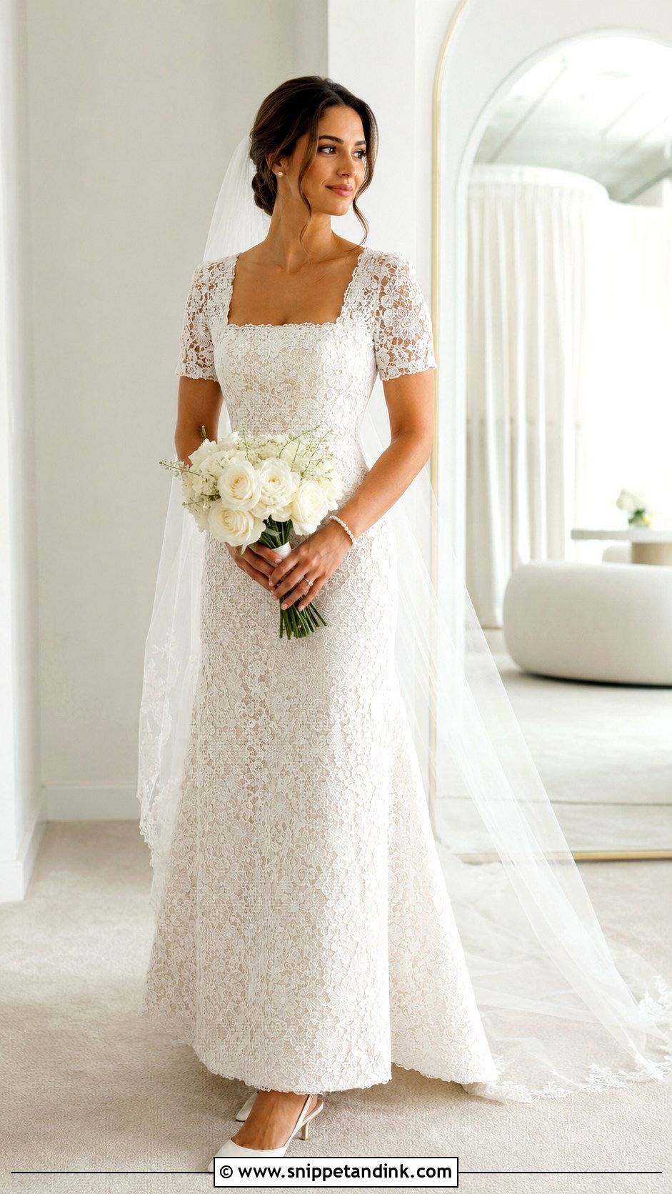 Square Neck Irish Lace Wedding Dress - Snippet and Ink - 20 Irish Lace Wedding Dress Ideas