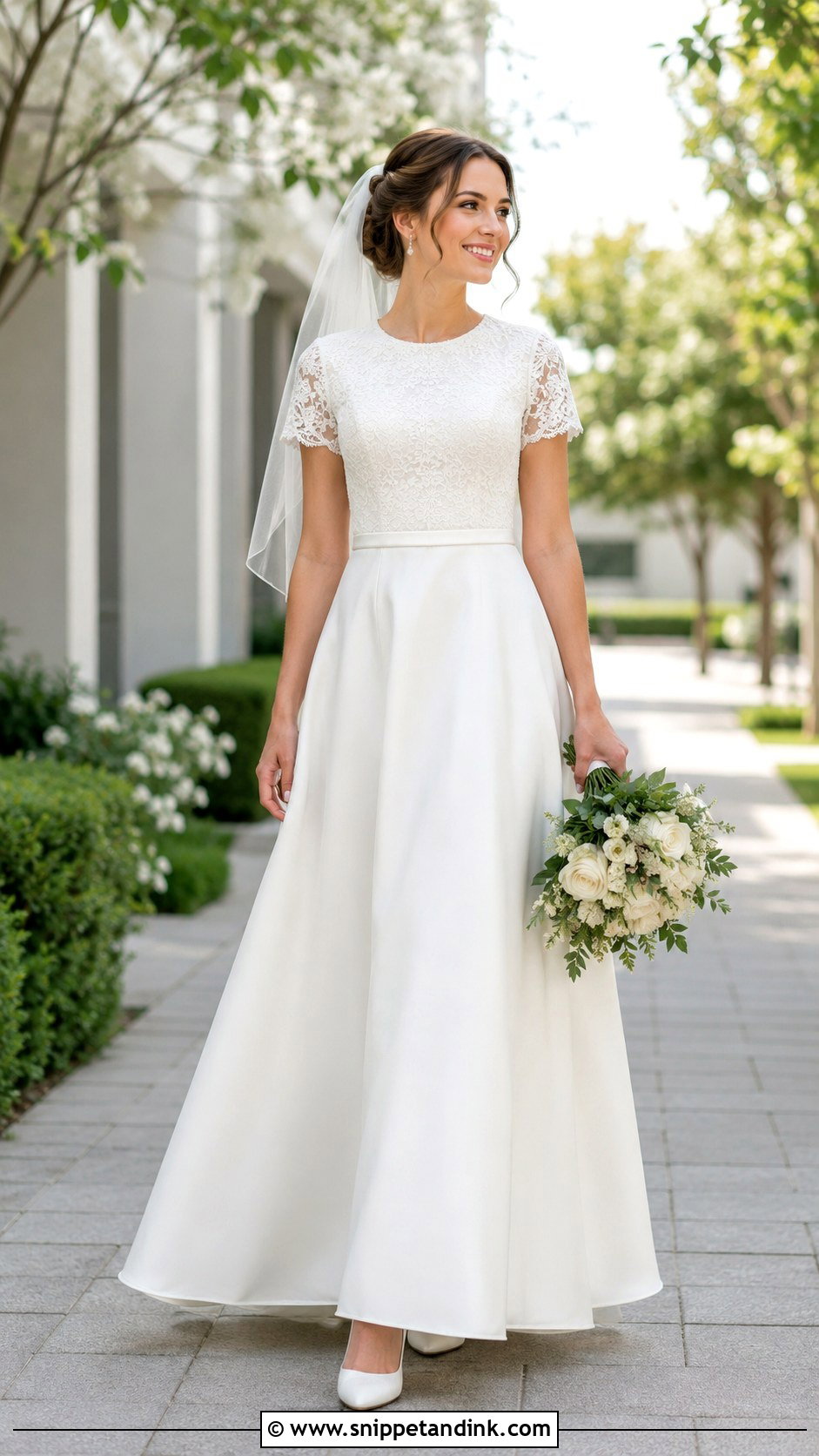 Square Neck LDS Wedding Dress - Snippet and Ink - 25 Lds Wedding Dresses