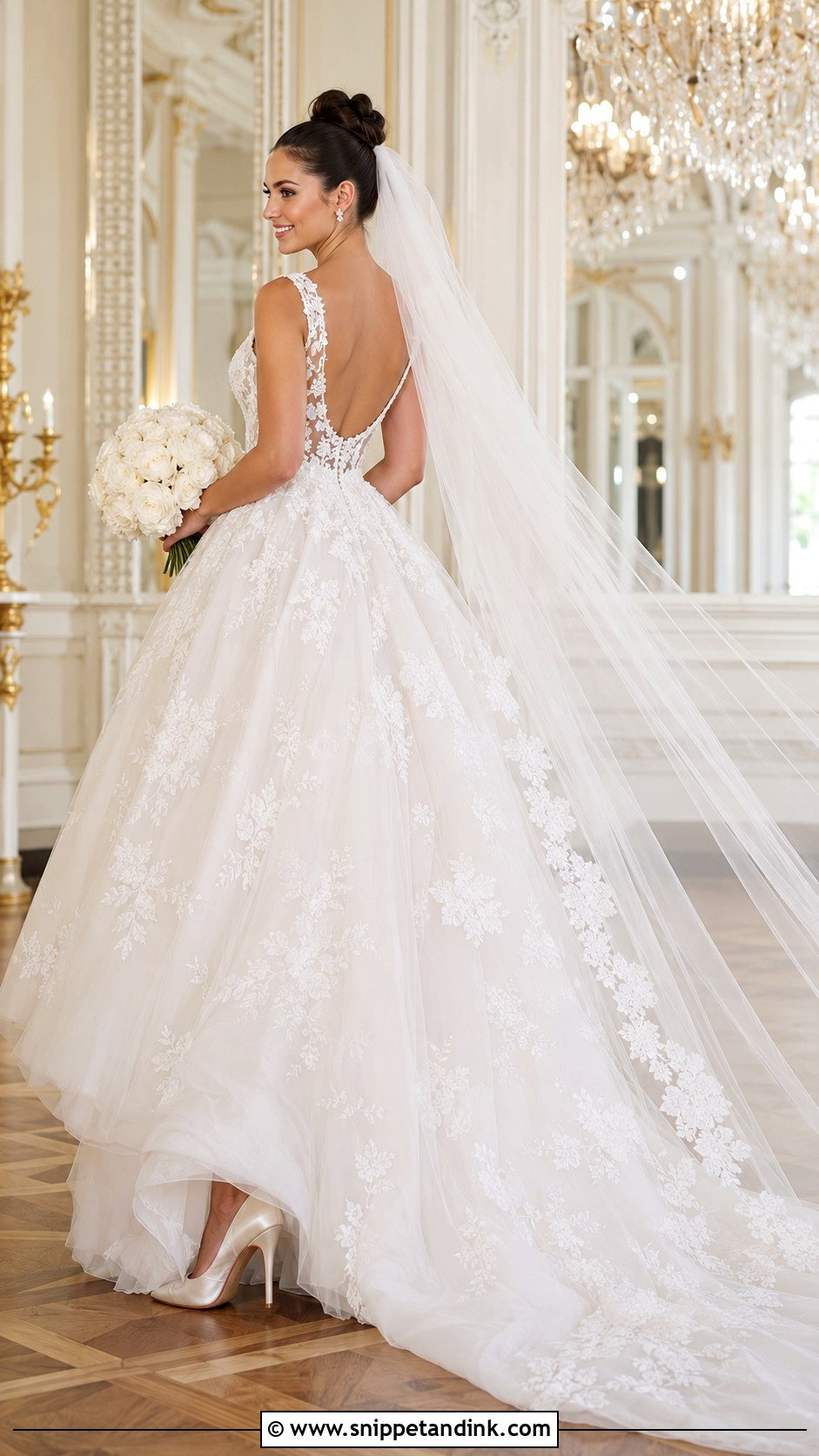 Square Neck Lace Open Back Wedding Dress - Snippet and Ink - 20 Lace Open Back Wedding Dress Ideas