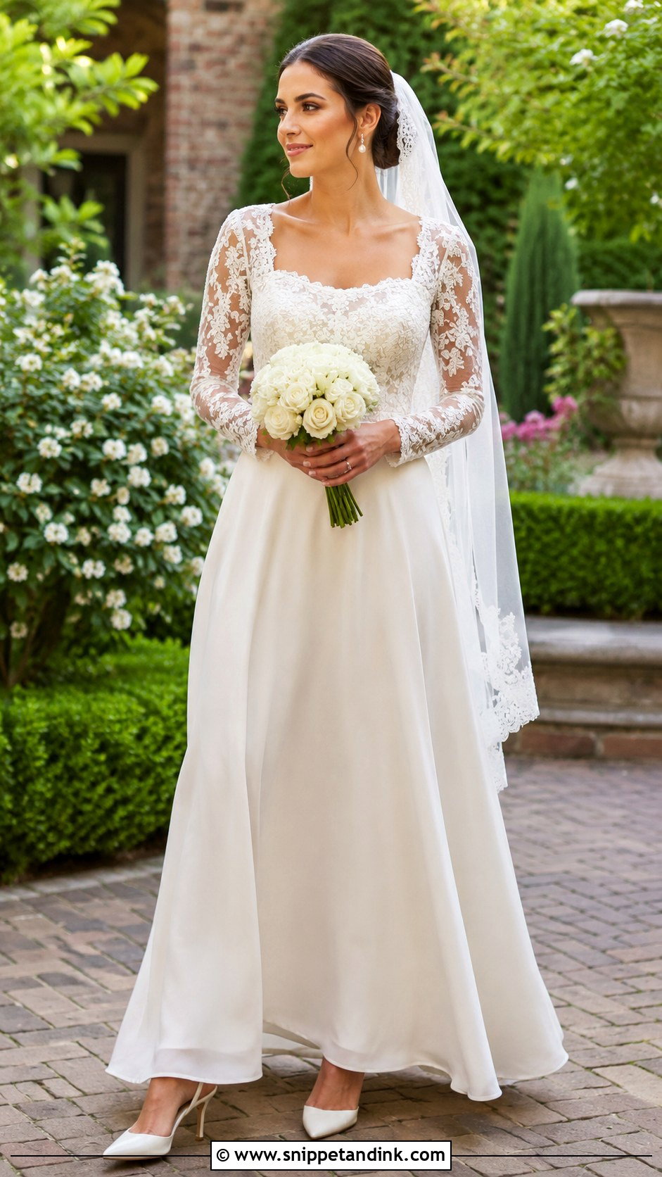 Square Neck Lace Wedding Dress - Snippet and Ink - 20 2000 Wedding Dress Ideas