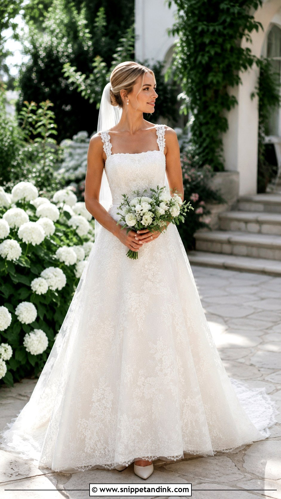 Square Neck Lace Wedding Dress - Snippet and Ink - 20 Lace Wedding Dress Inspo Ideas