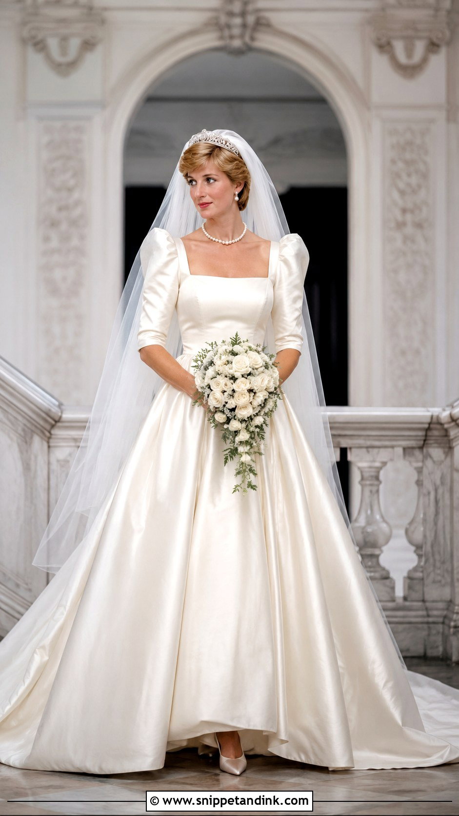Square Neck Lady Diana Wedding Dress - Snippet and Ink - 20 Lady Diana Wedding Dress Ideas