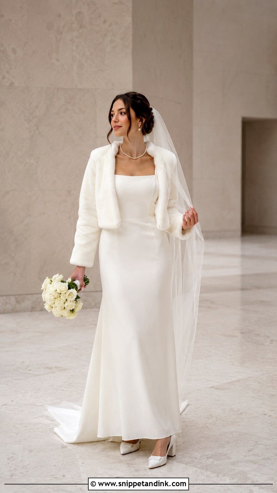 Square Neck Long Sleeve Winter Wedding Dress - Snippet and Ink - 20 Long Sleeve Winter Wedding Dress Ideas
