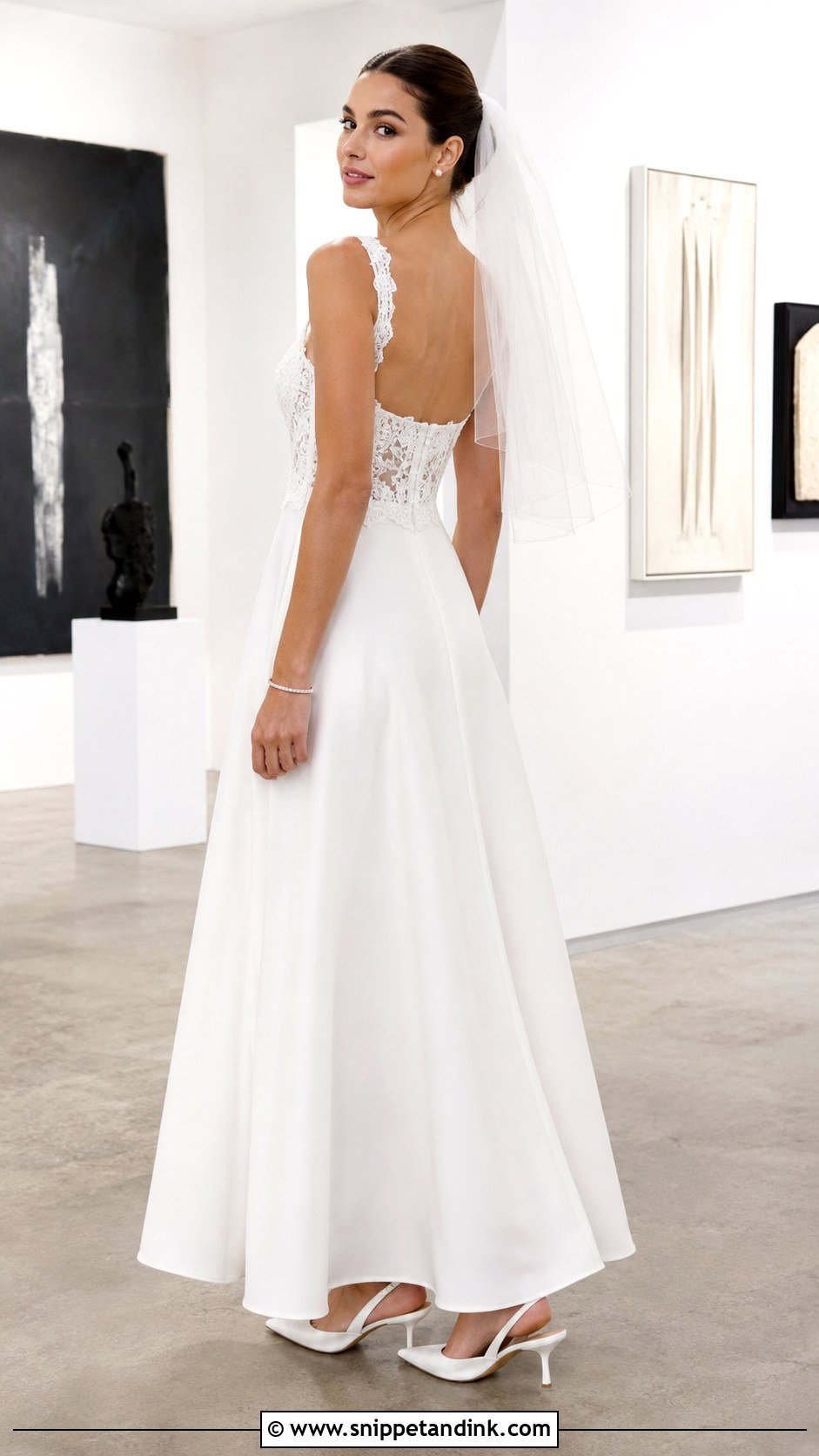 Square Neck Low Back Lace Wedding Dress - Snippet and Ink - 20 Low Back Lace Wedding Dress Ideas