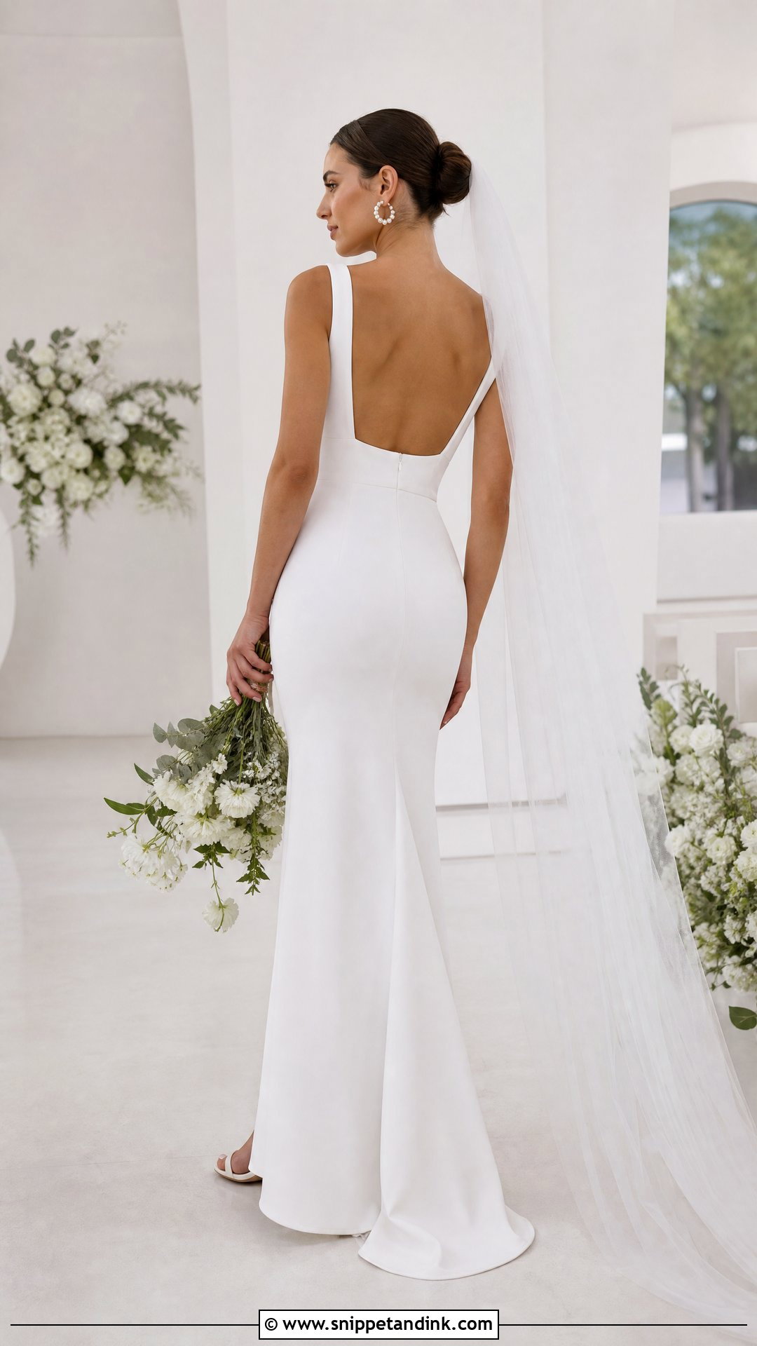 Square Neck Low Back Wedding Dress - Snippet and Ink - 20 Tight Wedding Dress Open Backs Ideas