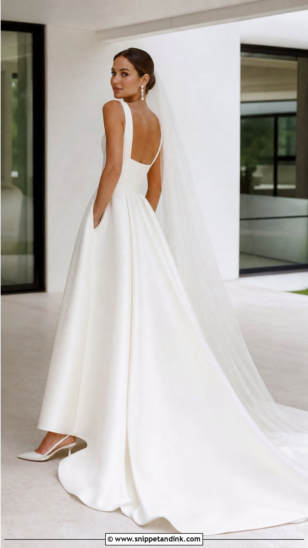Square Neck Low Back Wedding Dress - Snippet and Ink - 25 Low Back Wedding Dresses