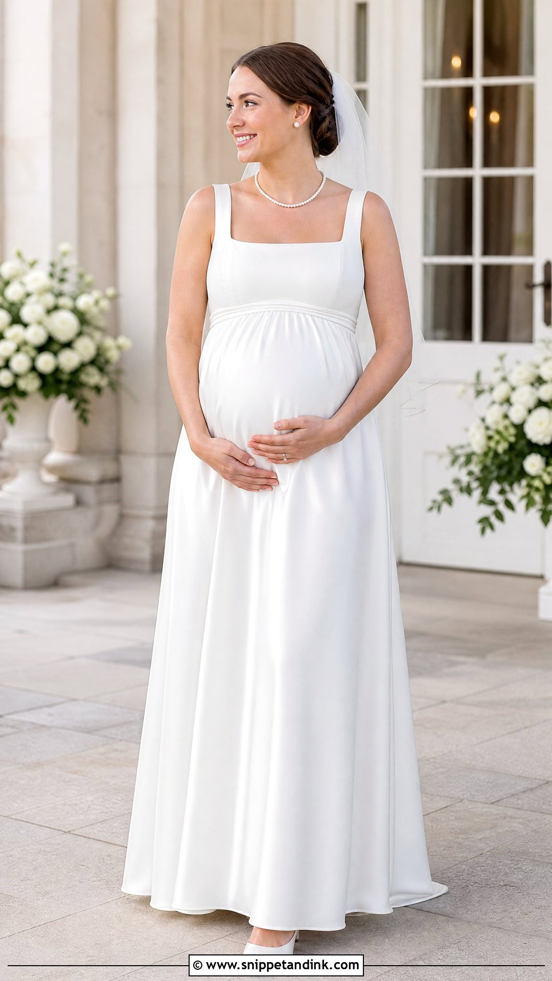Square Neck Maternity Wedding Gown - Snippet and Ink - 20 Wedding Gown for Pregnant Brides Ideas