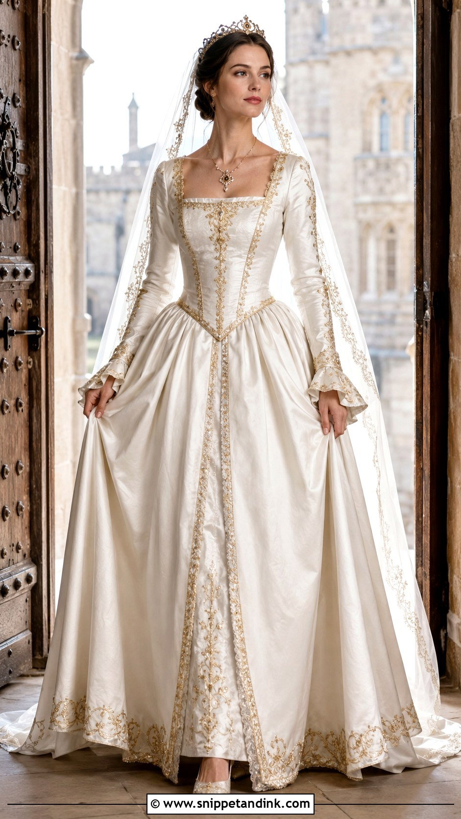 Square Neck Medieval Queen Wedding Dress - Snippet and Ink - 20 Medieval Queen Wedding Dress Ideas