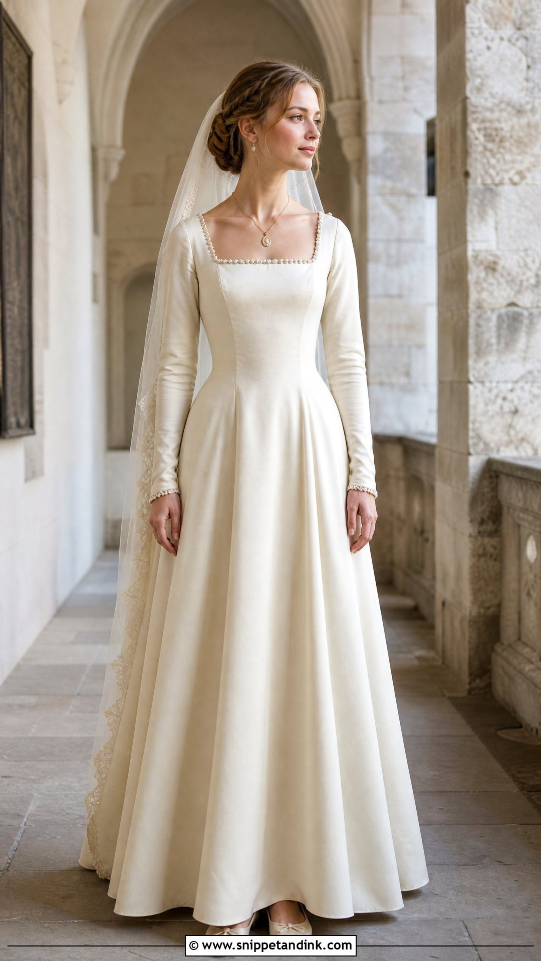 Square Neck Medieval Wedding Dress - Snippet and Ink - 20 Medieval Wedding Dresses