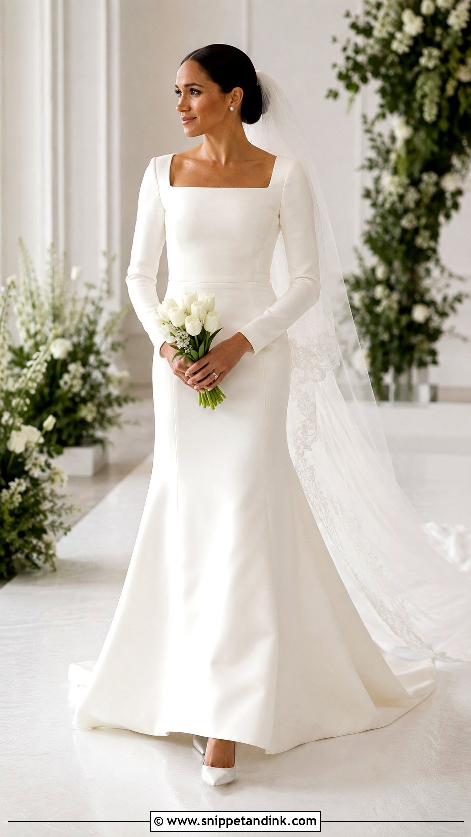 Square Neck Meghan Wedding Dress - Snippet and Ink - 20 Meghan Wedding Dress Ideas