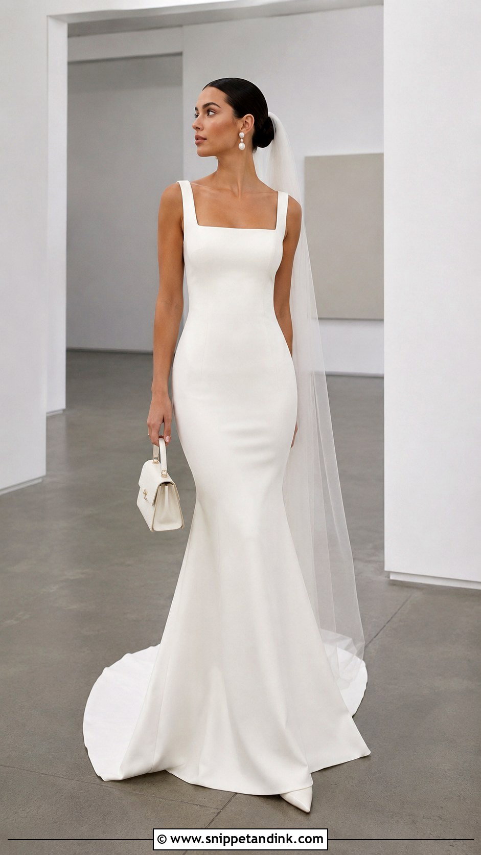 Square Neck Mermaid Bridal Gown - Snippet and Ink - 20 Mermaid Bridal Gowns