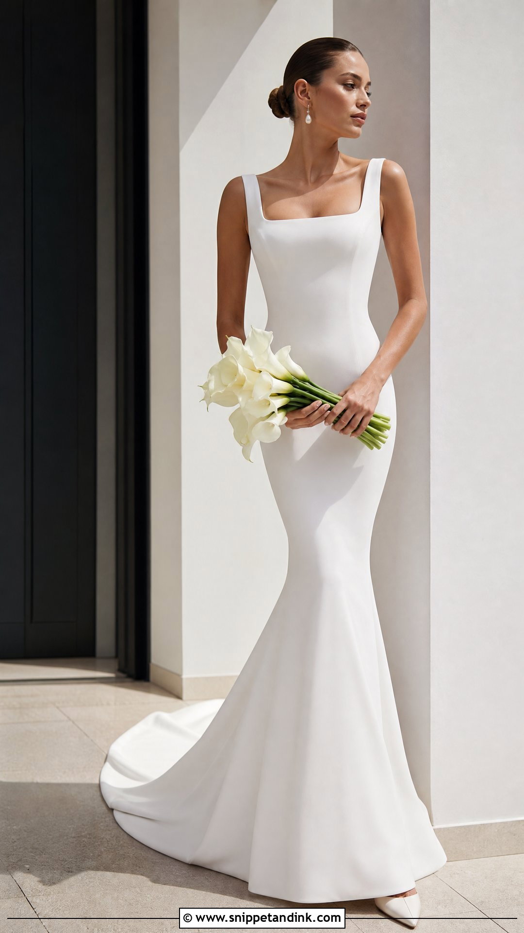 Square Neck Mermaid Tail Wedding Dress - Snippet and Ink - 20 Mermaid Tail Wedding Dress Ideas