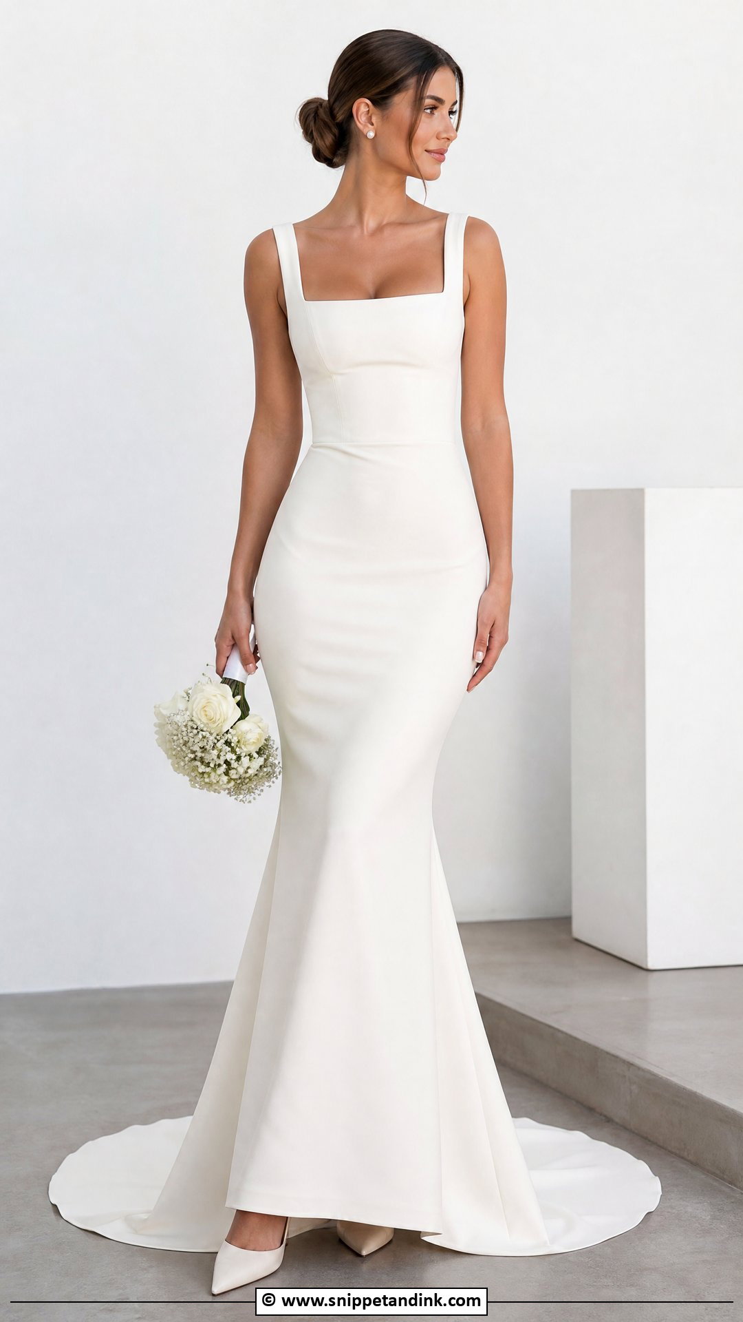 Square Neck Mermaid Wedding Dress - Snippet and Ink - 35 Mermaid Wedding Dress Ideas