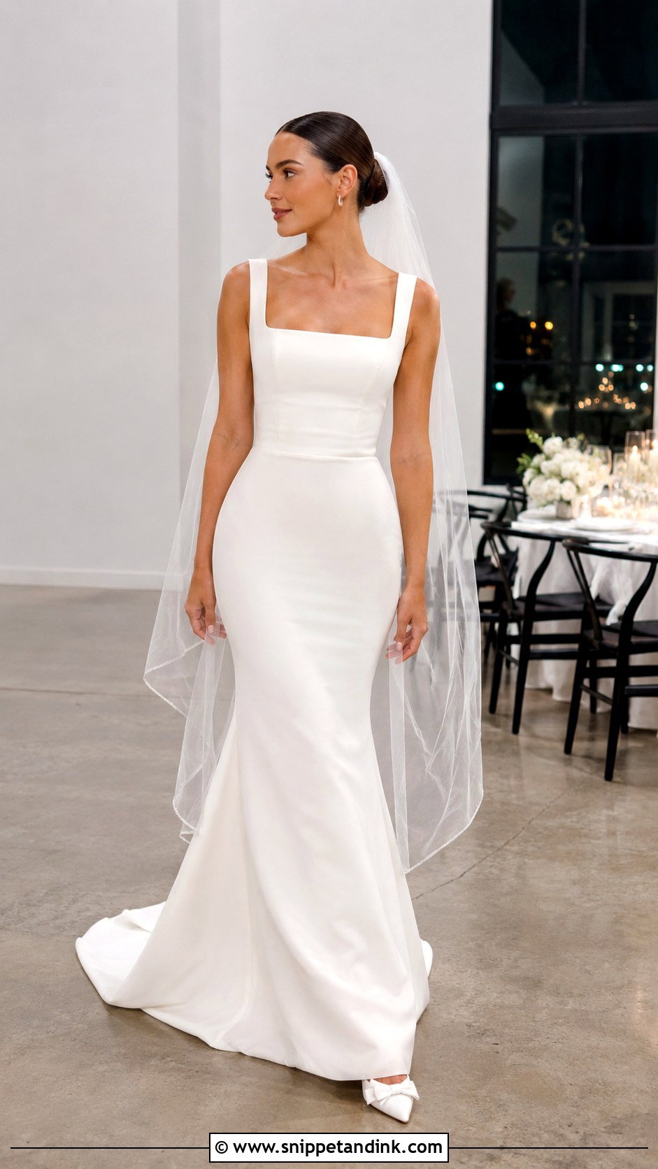 Square Neck Mermaid Wedding Dress - Snippet and Ink - 25 Mermaid Style Wedding Dresses