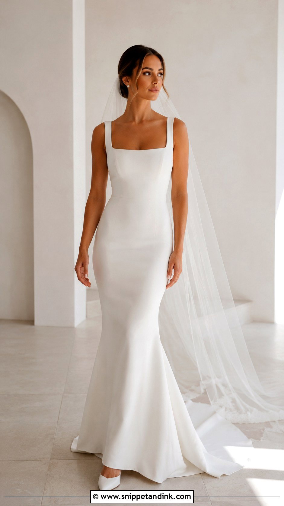 Square Neck Mermaid Wedding Dress - Snippet and Ink - 25 Mermaid Style Wedding Dress Ideas