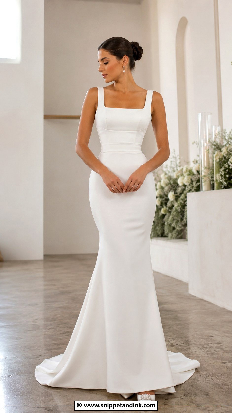 Square Neck Mermaid Wedding Dress - Snippet and Ink - 25 Elegant Mermaid Wedding Dress Ideas