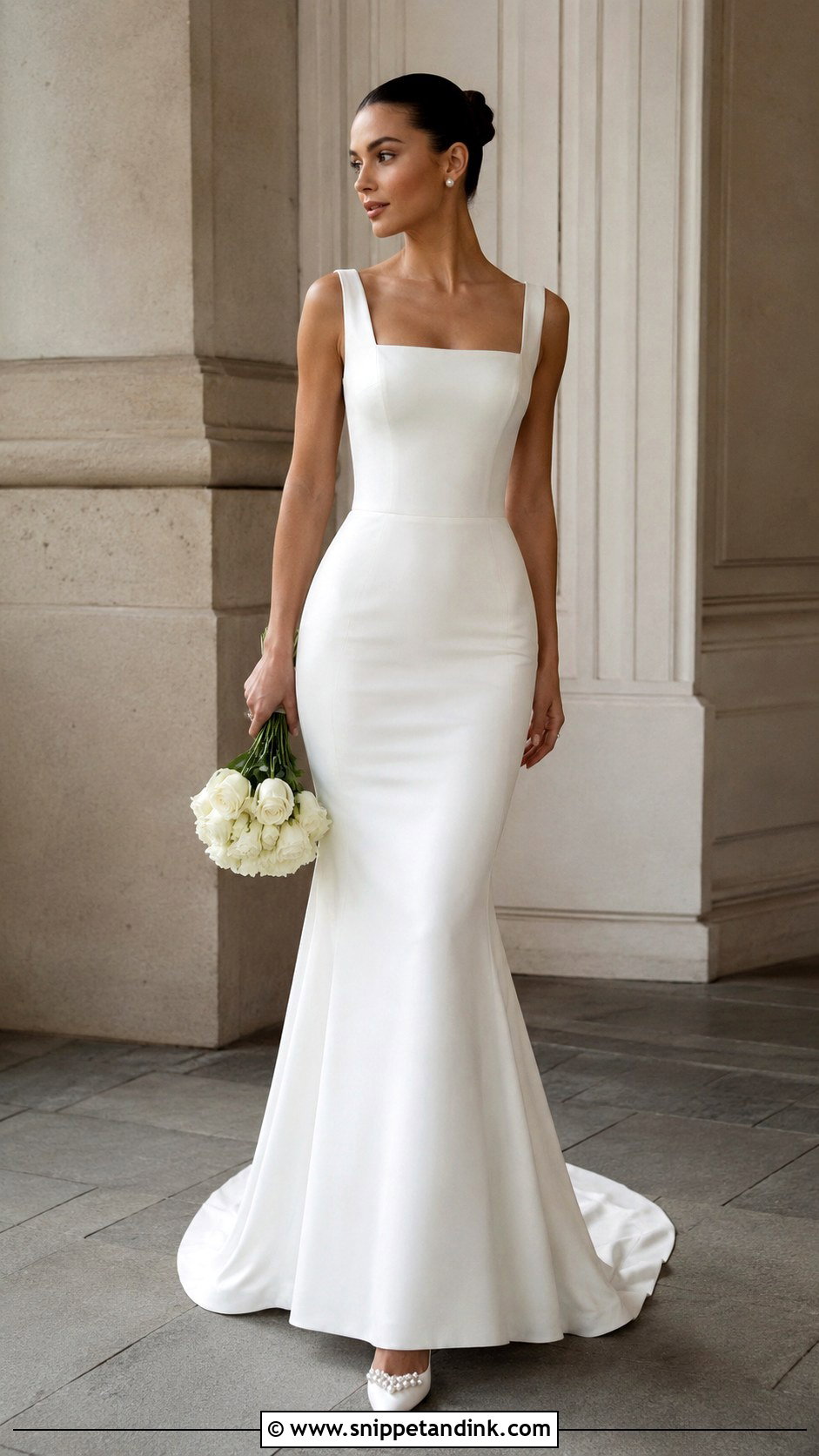 Square Neck Mermaid Wedding Gown - Snippet and Ink - 25 Mermaid Wedding Gown Ideas