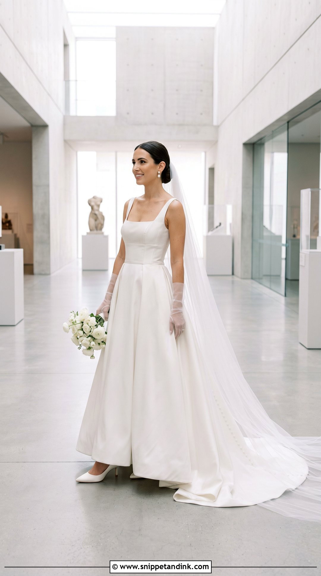 Square Neck Mikado A Line Princess Wedding Dress - Snippet and Ink - 20 Wedding Dresses a Line Princess