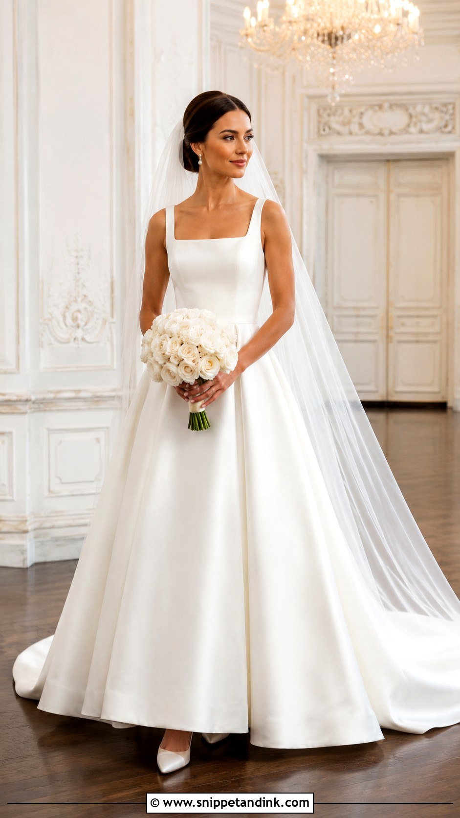 Square Neck Mikado Bridal Dress - Snippet and Ink - 20 New Bridal Dress Designs
