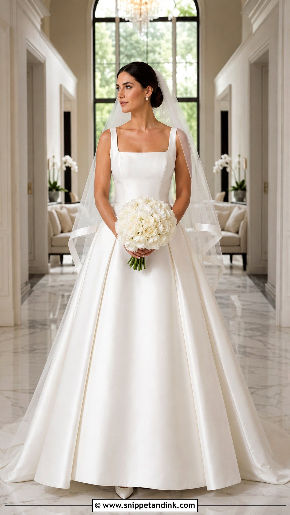 Square Neck Mikado Couture Wedding Dress - Snippet and Ink - 20 Couture Wedding Dresses