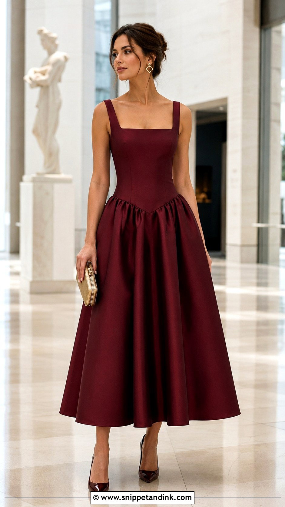 Square Neck Mikado Drop Waist Ball Gown - Snippet and Ink - 20 Drop Waist Ball Gown Ideas