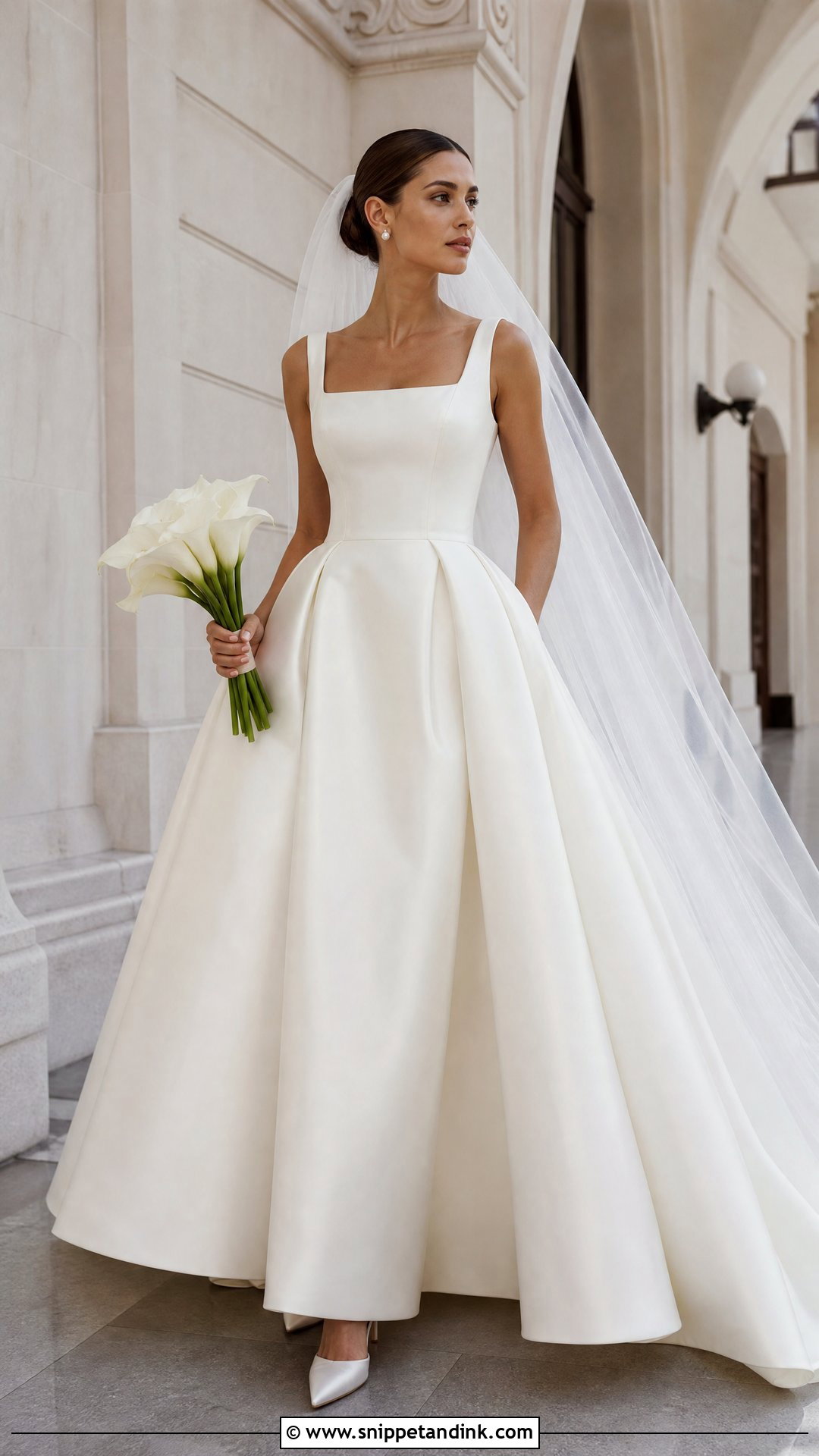 Square Neck Mikado Puffy Princess Wedding Dress - Snippet and Ink - 20 Puffy Wedding Dresses Princesses