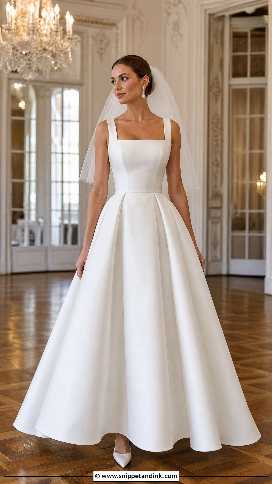 Square Neck Mikado Wedding Dress - Snippet and Ink - 20 Unique Wedding Dress Inspiration Ideas