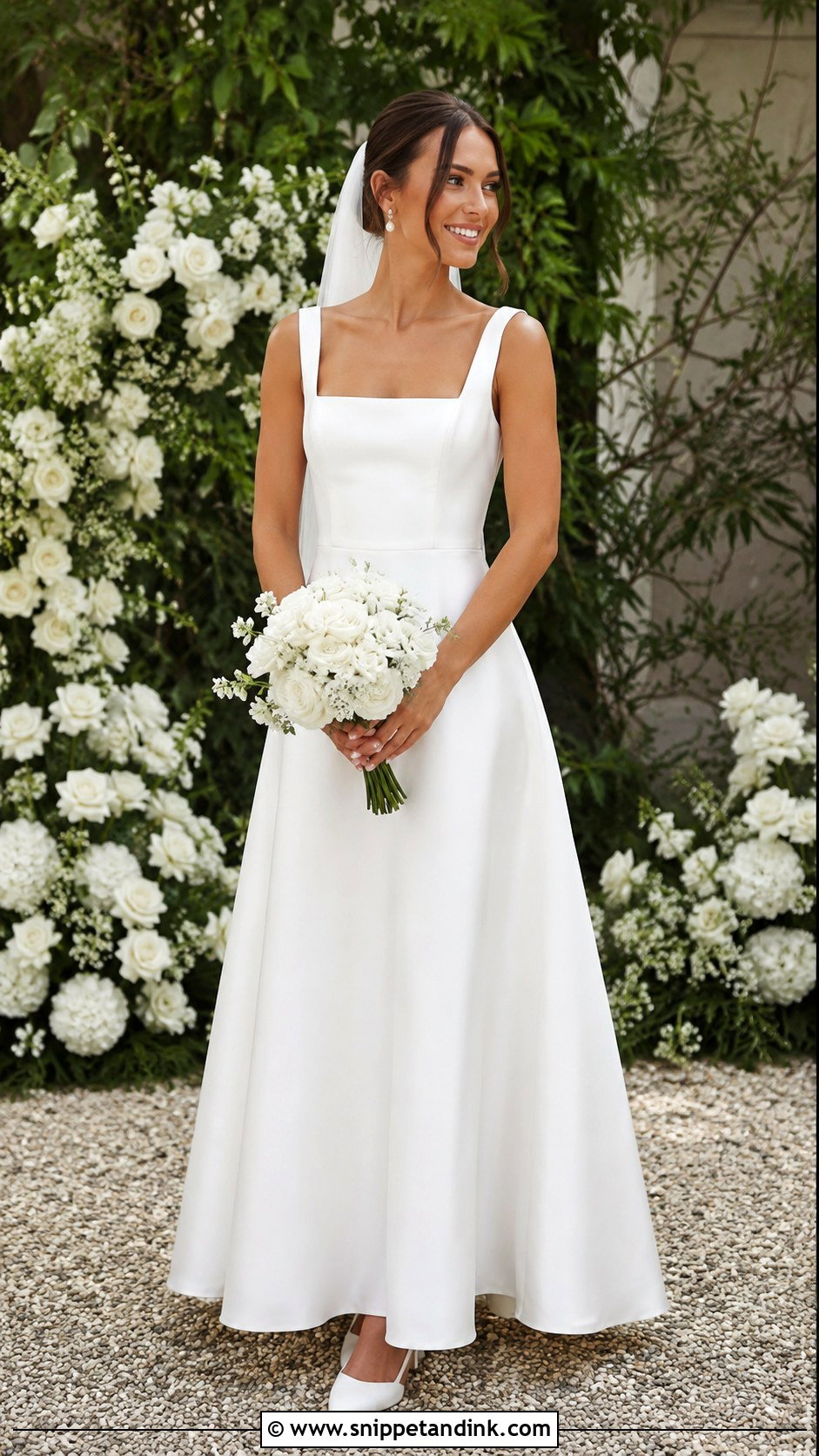 Square Neck Minimalist Wedding Dress - Snippet and Ink - 25 Minimalist Wedding Dress Ideas
