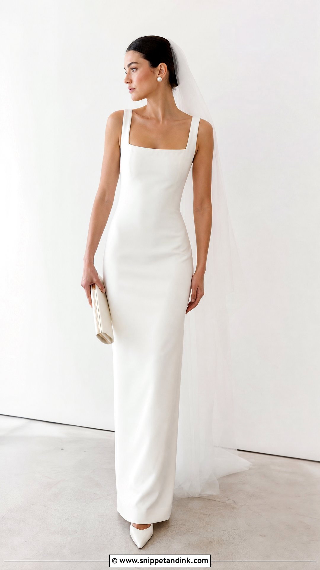 Square Neck Minimalist Wedding Dress - Snippet and Ink - 25 Wedding Dresses Square Neckline