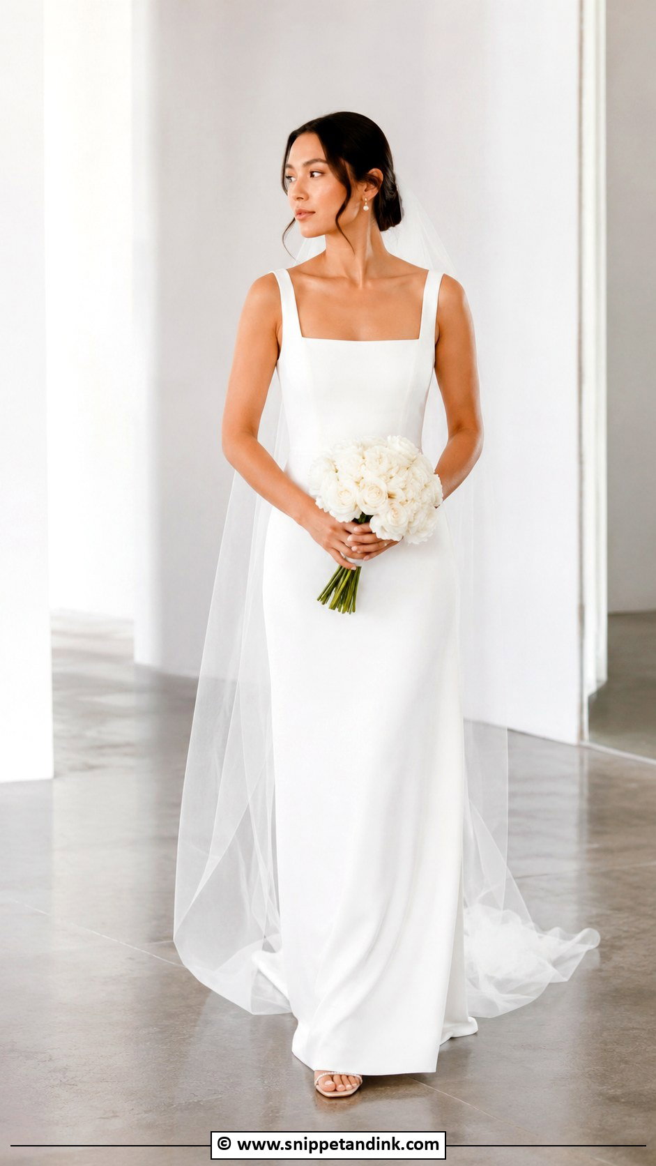 Square Neck Minimalist Wedding Dress - Snippet and Ink - 35 Square Neck Wedding Dress Ideas