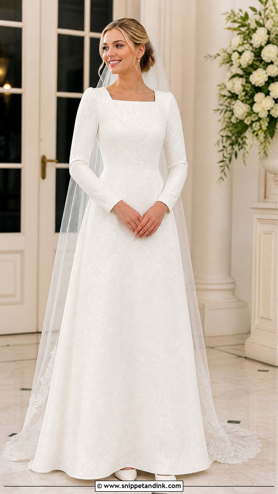 Square Neck Modest Wedding Dress - Snippet and Ink - 20 Square Neck Wedding Dresses