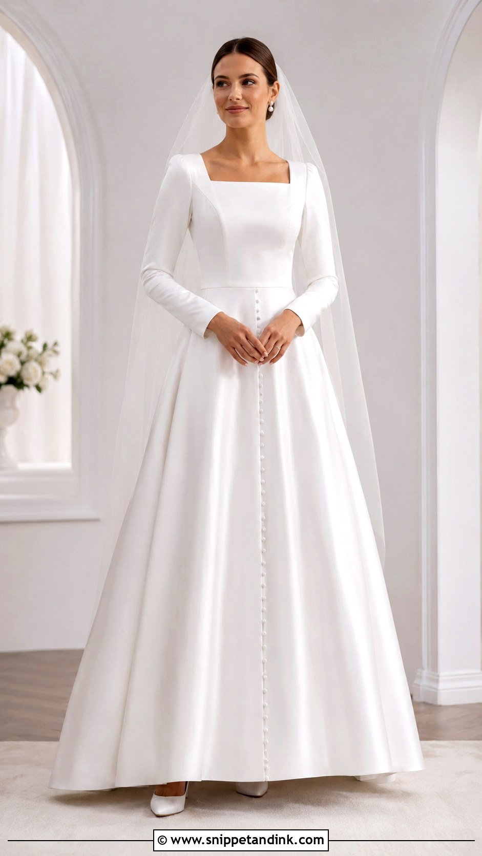 Square Neck Mormon Wedding Dress - Snippet and Ink - 25 Mormon Wedding Dresses