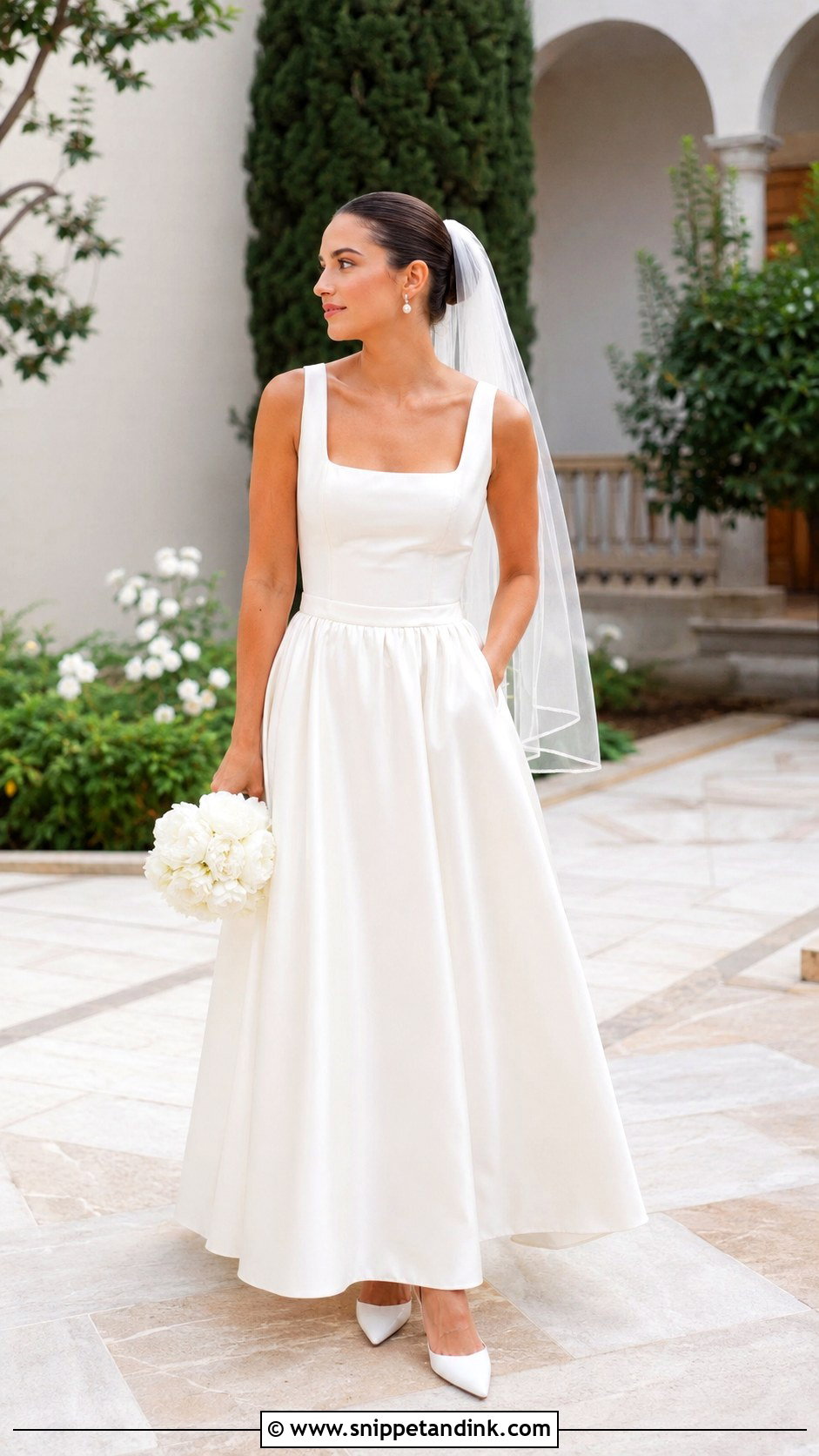 Square Neck Morning Wedding Dress - Snippet and Ink - 20 Morning Wedding Dress Ideas