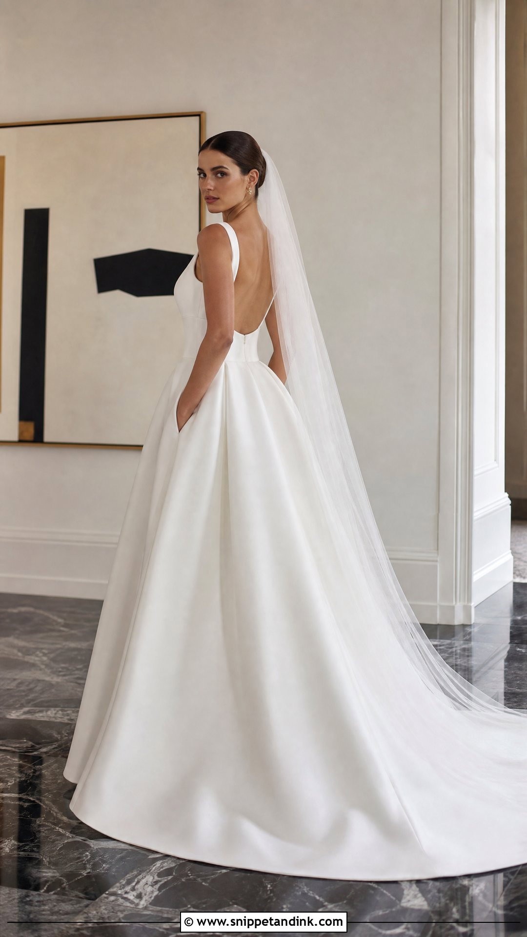Square Neck Open Back Wedding Dress - Snippet and Ink - 20 Simple Open Back Wedding Dress Ideas