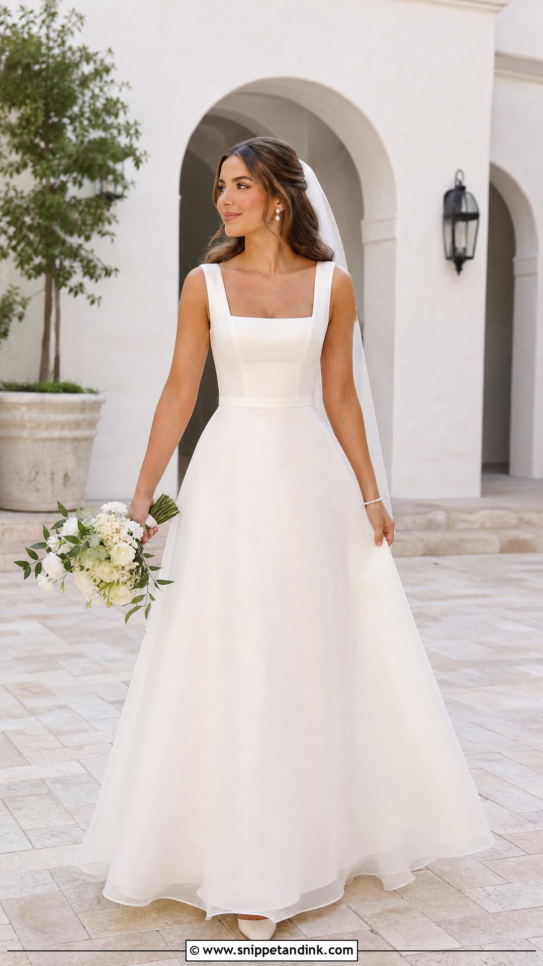 Square Neck Organza Wedding Dress - Snippet and Ink - 25 Floaty Wedding Dress Ideas
