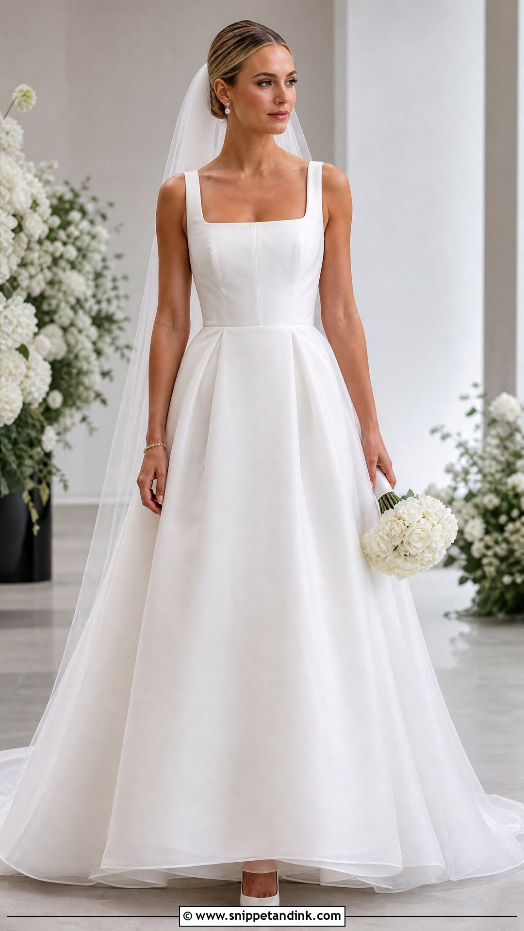 Square Neck Organza Wedding Gown - Snippet and Ink - 20 Organza Wedding Gown Ideas