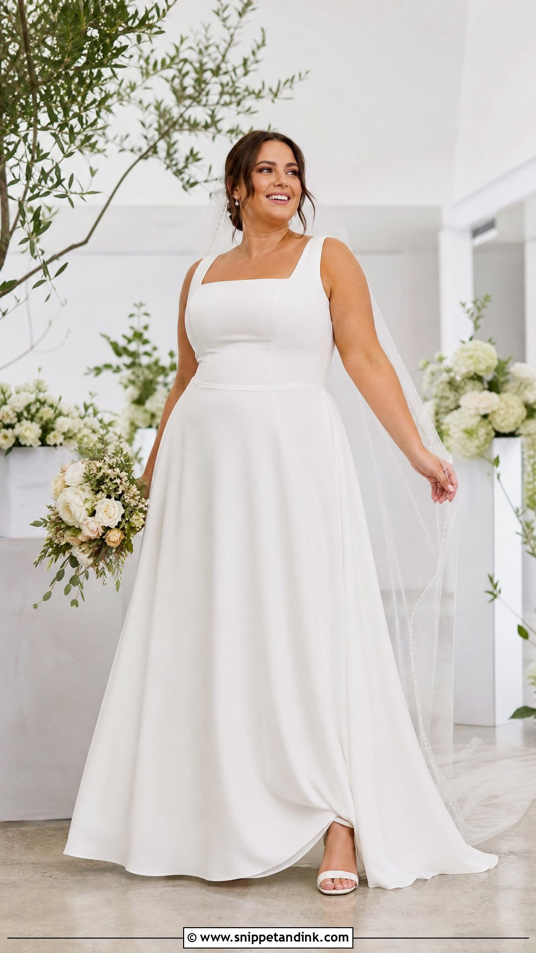 Square Neck Plus Size Wedding Dress - Snippet and Ink - 20 Square Neck Wedding Dresses