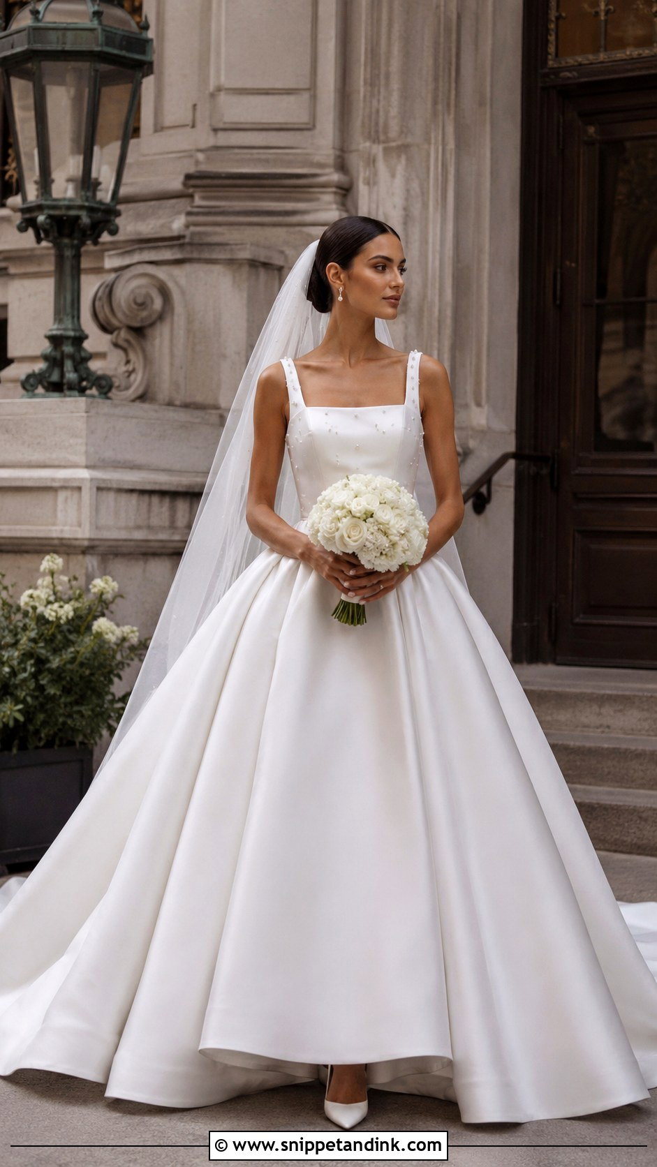 Square Neck Princess Ball Gown Wedding Dress - Snippet and Ink - 25 Princess Wedding Dresses Ball Gown
