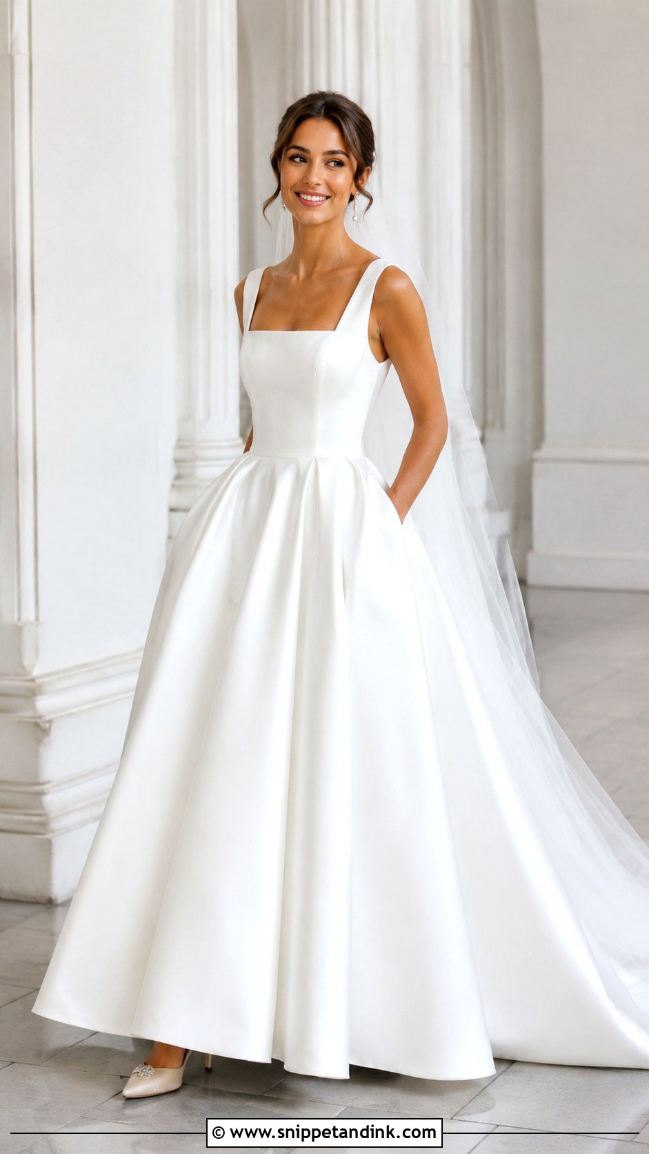Square Neck Princess Ballgown Wedding Dress - Snippet and Ink - 25 Princess Ballgown Wedding Dresses
