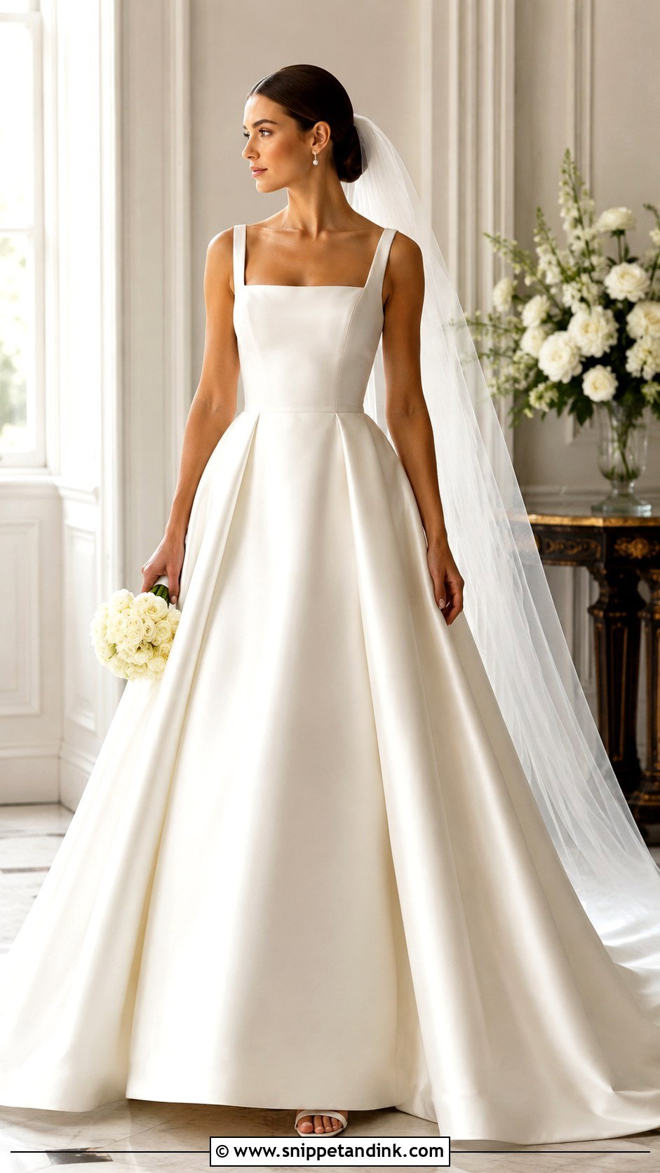 Square Neck Princess Gown Wedding Dress - Snippet and Ink - 25 Princess Gown Wedding Dress Ideas