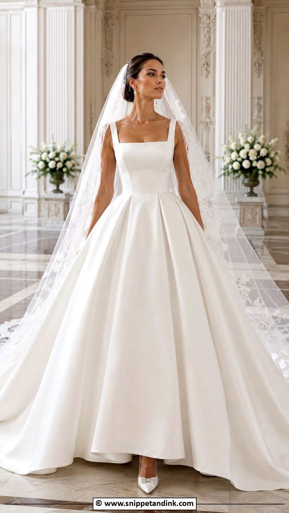 Square Neck Princess Wedding Dress - Snippet and Ink - 35 Square Neck Wedding Dress Ideas