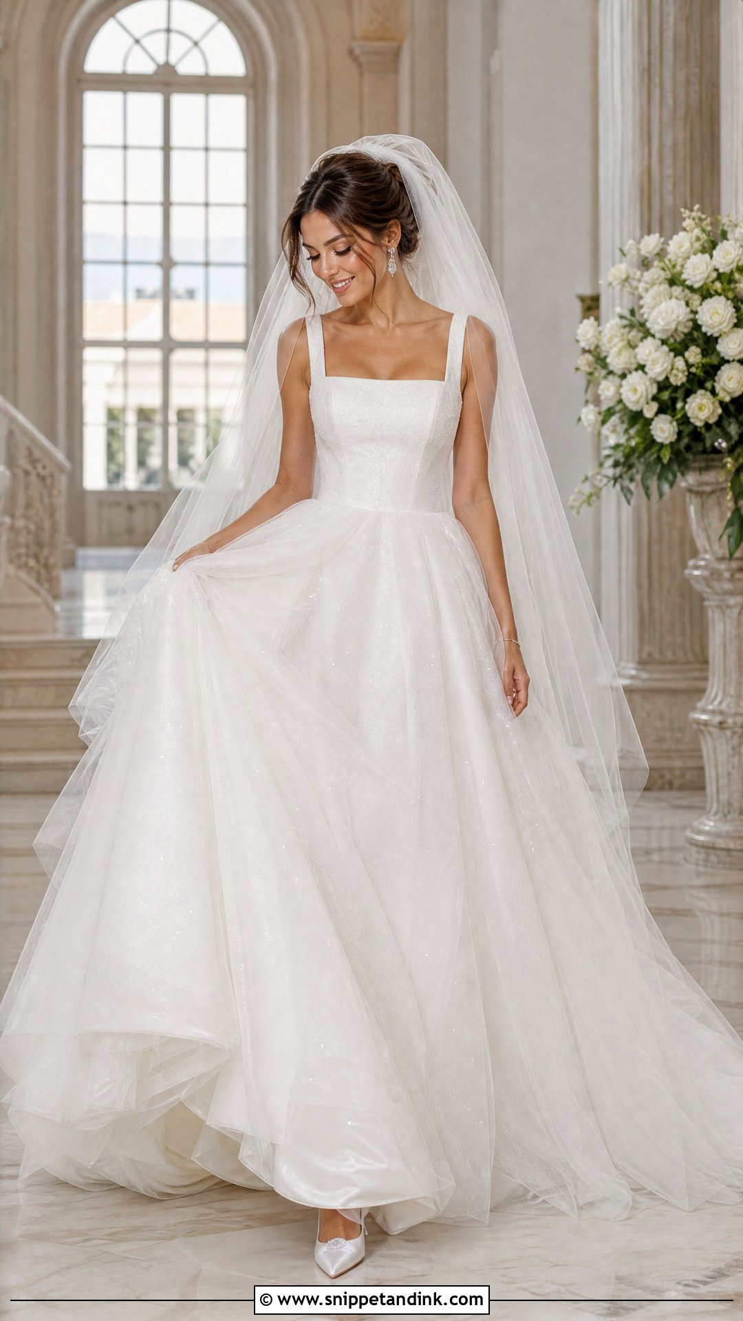 Square Neck Princess Wedding Dress - Snippet and Ink - 25 Wedding Dresses Square Neckline
