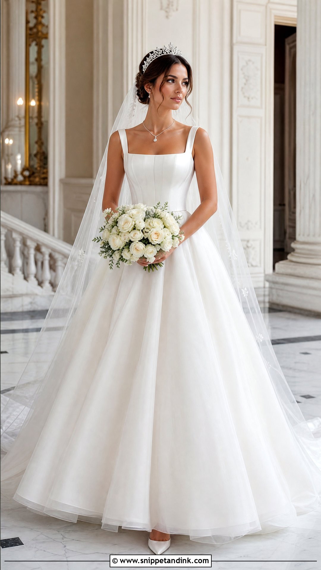 Square Neck Princess Wedding Dress - Snippet and Ink - 20 Royal Princess Wedding Dresses