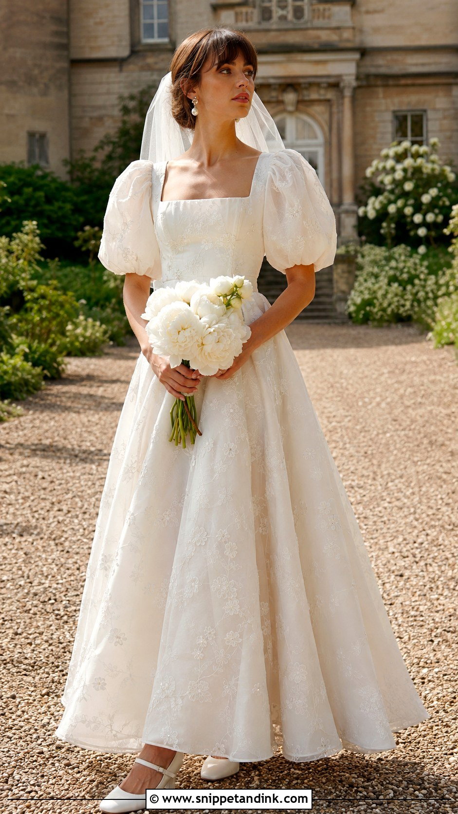 Square Neck Puff Sleeve 70s Wedding Dress - Snippet and Ink - 20 70s Wedding Dresses